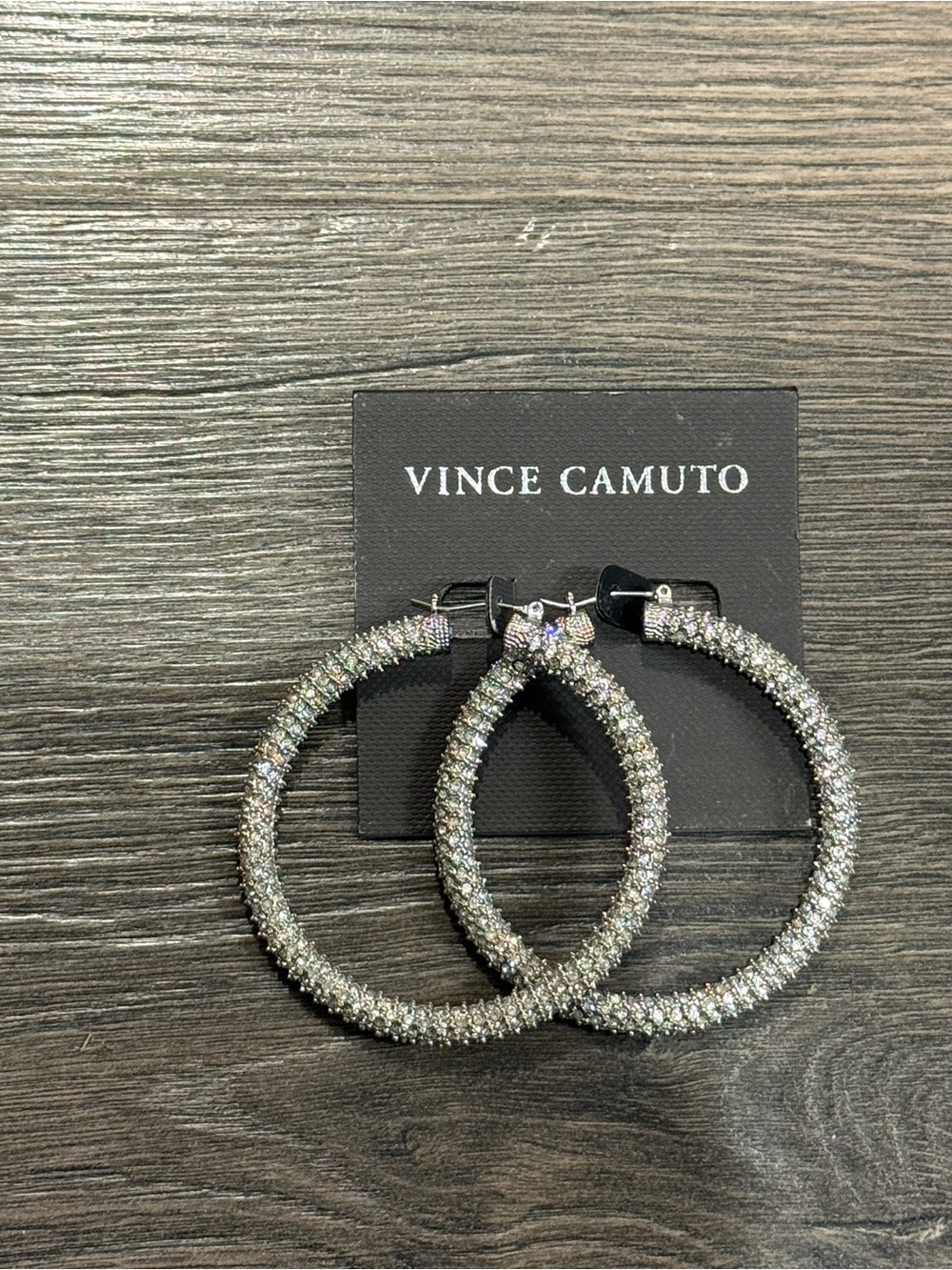 Vince Camuto Crystal Pave Hoop Earrings